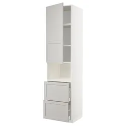 IKEA METOD / MAXIMERA(394.700.52) в мікродверній шафі / 2 шухляди, білий/Lerhyttan світло-сірий