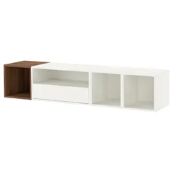 IKEA EKET(495.809.98) Телевізійне кабінет, hifi, Білий/коричневий волоський горіх
