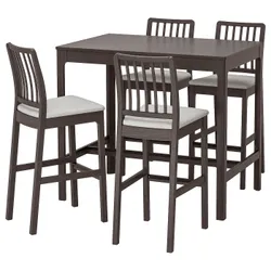 IKEA EKEDALEN / EKEDALEN(693.042.21) барний стіл + 4 барні стільці, темно-коричневий / Orrsta світло-сірий