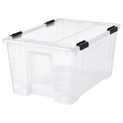 IKEA SAMLA(496.196.51) контейнер з кришкою/зас, прозорий/чорний