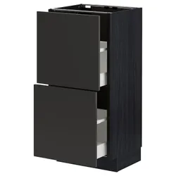 IKEA METOD / MAXIMERA(194.983.49) шафа для підлоги з 2 ящиками, чорний/Nickebo матовий антрацит