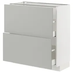 IKEA METOD / MAXIMERA(495.393.86) шафа для підлоги з 2 ящиками, білий/Хавсторп світло-сірий