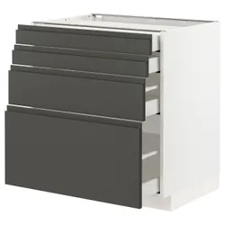 IKEA METOD / MAXIMERA(693.316.96) 4-дверний / 4-місний, білий / Voxtorp темно-сірий