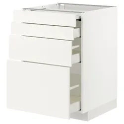 IKEA METOD / MAXIMERA (394.191.48) шафа з висувною стільницею / 3 шухляди, білий / Veddinge білий