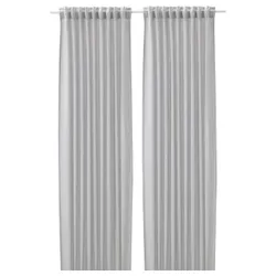 IKEA FJÄDERMOTT(705.045.87) штора, 2 шт., білий / сірий