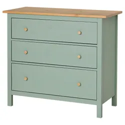 IKEA HEMNES(706.107.38) скриня, 3 ящики, Грейзелонія/світло -коричнева пляма