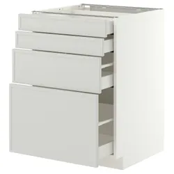 IKEA METOD / MAXIMERA(996.052.94) szast 4fr/4sz, білий/Aspudden світло-сірий