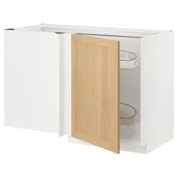 IKEA METOD(395.093.18) кутова шафа з високою полицею, білий/Дуб Форсбака