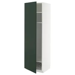 IKEA METOD(495.574.55) висока шафа, полиці/дротяний кошик, білий/Хавсторп темно-зелений