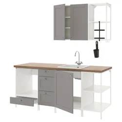 IKEA ENHET(693.374.05) кухня, біло-сіра рамка