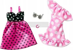 ОДЯГ ДЛЯ ЛЯЛЬОК БАРБІ, набір з 2 сукень у горошок HYV04, сукня в горошок